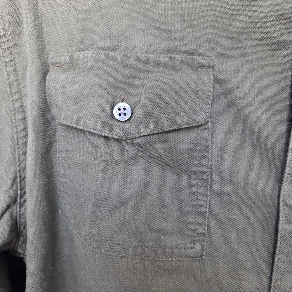 Linksoul Men's Large Green Button Shirt Tempus Fugit - Picture 4 of 8